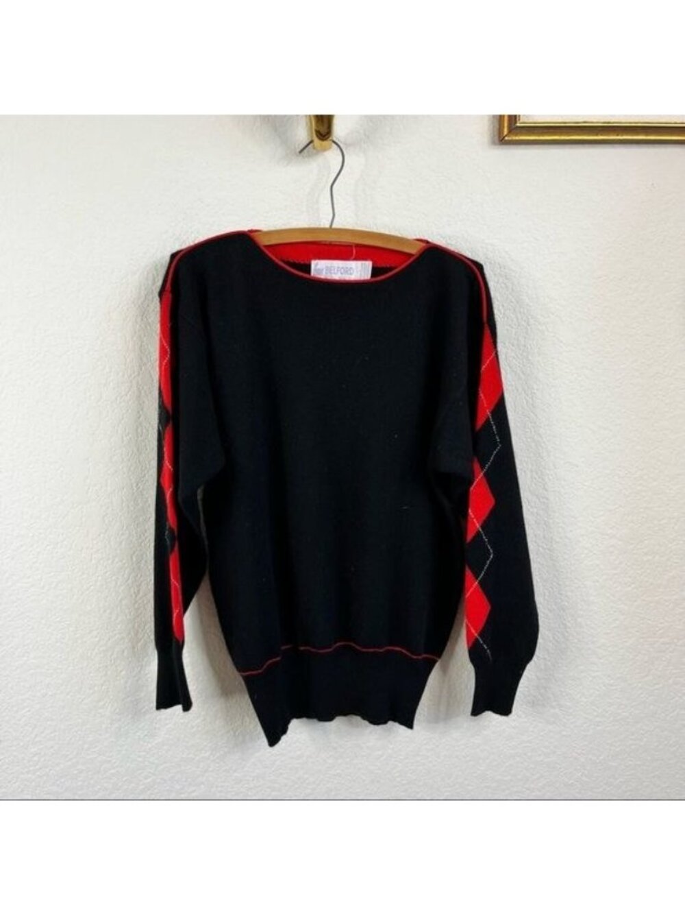 Belford Cashmere Argyle Boat Neck Sweater